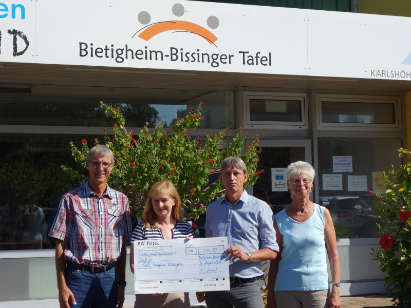 Scheckübergabe an die Tafel Bietigheim-Bissingen